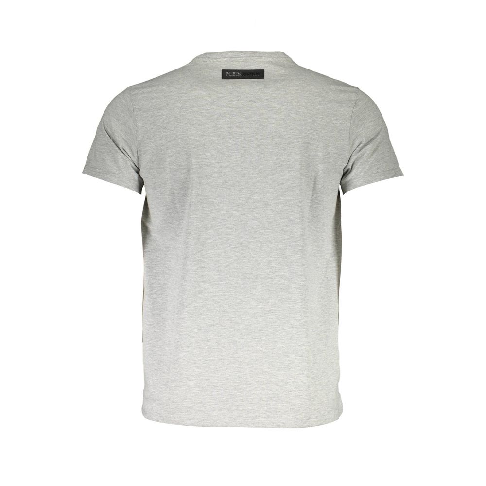 Brown Cotton Men T-ShirtThis Plein Sport T-shirt is where bold design meets casual luxury. Exuding a dramatic flair with its daring print and iconic logo on the chest, this tee is a true statement piece for those who dare to stand out. Flawlessly crafted