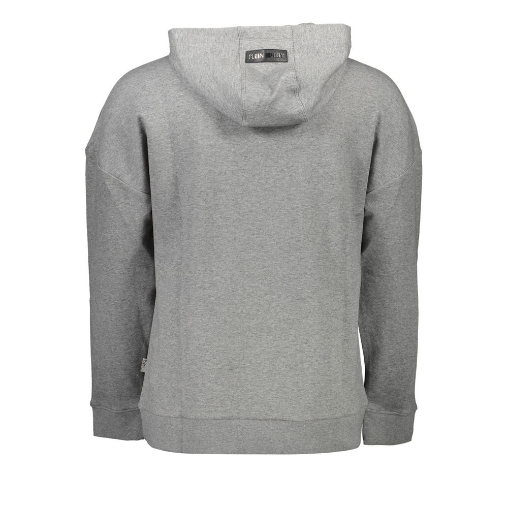 Gray Cotton Men SweaterStep into the epitome of bold sports luxury with the Plein Sport Long Sleeve Hoodie, a statement piece that demands attention. This gray hoodie elevates casual wear with its striking contrast details and signature Plein Sport logo,