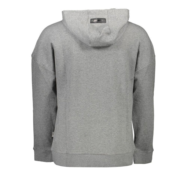 Gray Cotton Men SweaterStep into the epitome of bold sports luxury with the Plein Sport Long Sleeve Hoodie, a statement piece that demands attention. This gray hoodie elevates casual wear with its striking contrast details and signature Plein Sport logo,