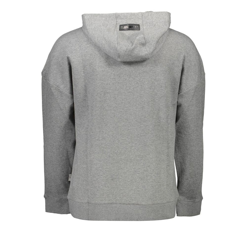 Gray Cotton Men SweaterStep into the epitome of bold sports luxury with the Plein Sport Long Sleeve Hoodie, a statement piece that demands attention. This gray hoodie elevates casual wear with its striking contrast details and signature Plein Sport logo,