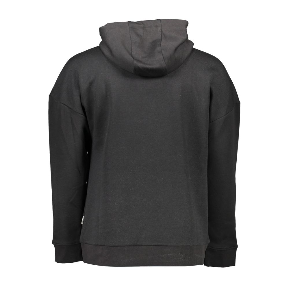 Black Cotton Men SweaterElevate your athleisure game with this bold Plein Sport hooded sweatshirt. A confluence of comfort and style, this long-sleeved marvel flaunts an audacious print complemented by striking contrasting details. The unmistakable Plein