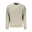 Beige Cotton Men SweaterElevate your style with this ultra-sleek Hugo Boss long sleeve sweatshirt. Designed for the fashion-forward individual, it boasts a sophisticated beige hue, complemented by a tastefully placed logo that commands attention. Brushed