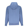 Blue Cotton Men SweaterIndulge in the epitome of casual luxury with this Hugo Boss long-sleeved, hooded sweatshirt. Brushed for that extra soft touch and featuring a sleek, central pocket, this piece is accented by a bold print and the unmistakable Hugo B