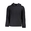 Black Cotton Men SweaterStep into the epitome of sleek comfort with this Calvin Klein long-sleeved sweatshirt. A perfect blend of urban appeal and timeless design, its brushed interior promises warmth, while the hood adds an extra layer of coziness. Featu