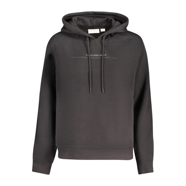 Black Cotton Women SweaterElevate your wardrobe with the sleek Calvin Klein hoodie, a perfect blend of cozy and chic. This striking sweatshirt features the signature Calvin Klein logo in a bold print, offering a contemporary twist on a classic design. Mad