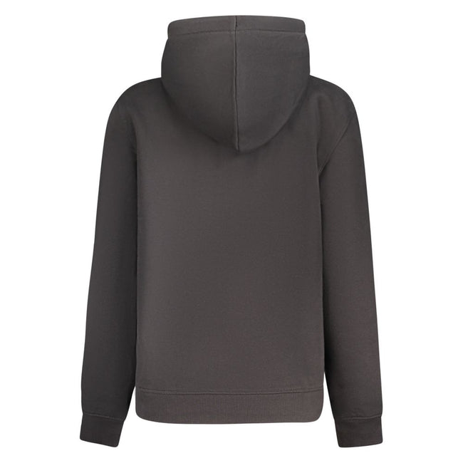 Black Cotton Women SweaterElevate your wardrobe with the sleek Calvin Klein hoodie, a perfect blend of cozy and chic. This striking sweatshirt features the signature Calvin Klein logo in a bold print, offering a contemporary twist on a classic design. Mad