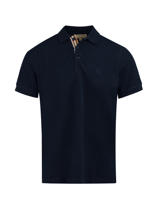 Navy Blue Cotton Collared Polo ShirtBURBERRY Gorgeous brand new, Navy blue Cotton Collared Polo Shirt Art#: 8014004 Model: Short sleeve Polo Shirt Colour: Navy Blue Material: 100% Cotton Fitting: Regular Fit Logo details Made in ThailandNavy Blue Cotton C