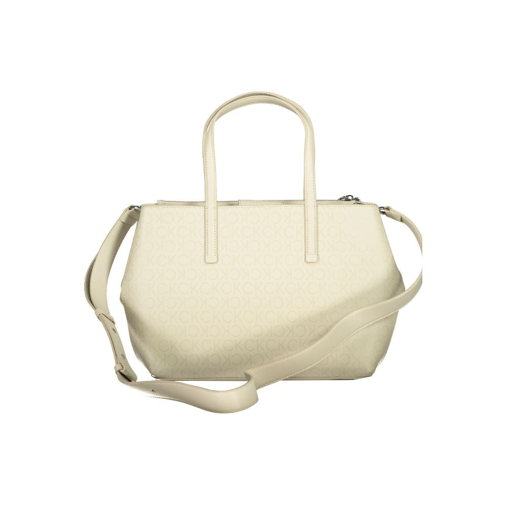 Beige Polyester HandbagBAG 2 HANDLES, ADJUSTABLE AND REMOVABLE SHOULDER STRAP, 1 EXTERNAL POCKET, 1 INTERNAL DOCUMENT POCKET, CONTRASTING DETAILS, ZIP AND AUTOMATIC CLOSURE, LOGO, 50% RECYCLED POLYESTERBeige Polyester Handbag${tagsCalvin KleinAulae Beige