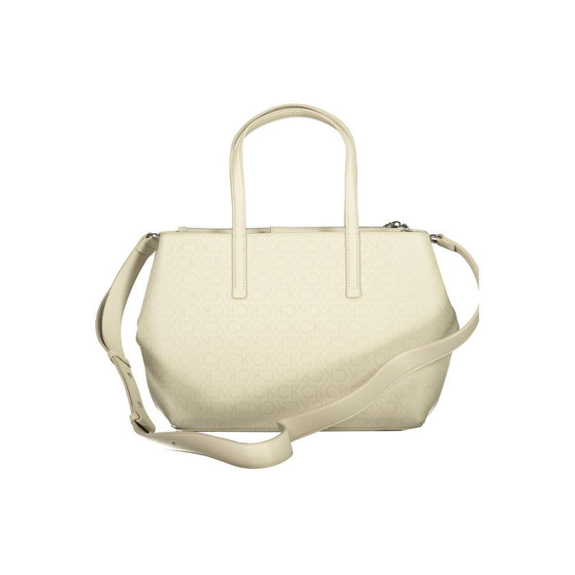 Beige Polyester HandbagBAG 2 HANDLES, ADJUSTABLE AND REMOVABLE SHOULDER STRAP, 1 EXTERNAL POCKET, 1 INTERNAL DOCUMENT POCKET, CONTRASTING DETAILS, ZIP AND AUTOMATIC CLOSURE, LOGO, 50% RECYCLED POLYESTERBeige Polyester Handbag${tagsCalvin KleinAulae Beige