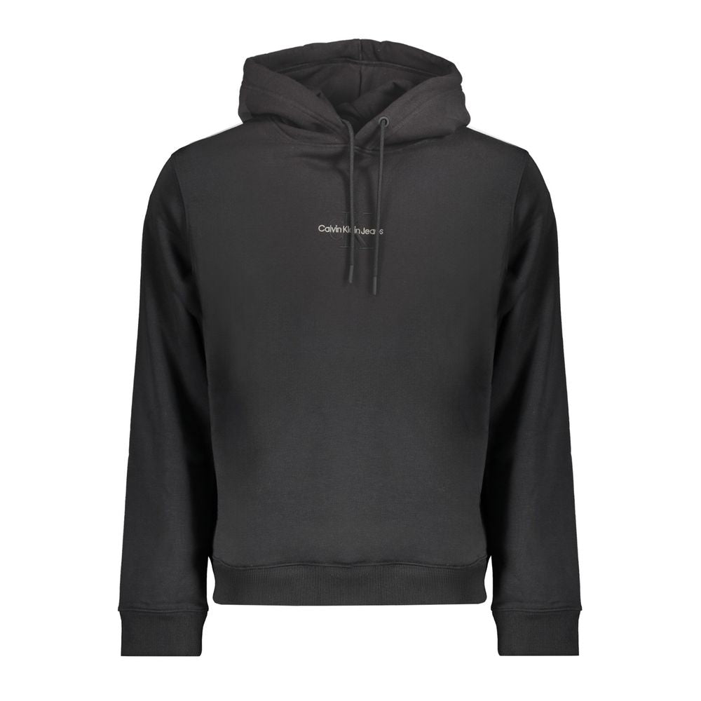 Black Cotton Men SweaterDive into the epitome of comfort with a sustainable twist in this Calvin Klein Long Sleeve Hoodie. Crafted to make a statement, this sweatshirt seamlessly blends style with an eco-conscious approach, featuring 20% recycled cotton.