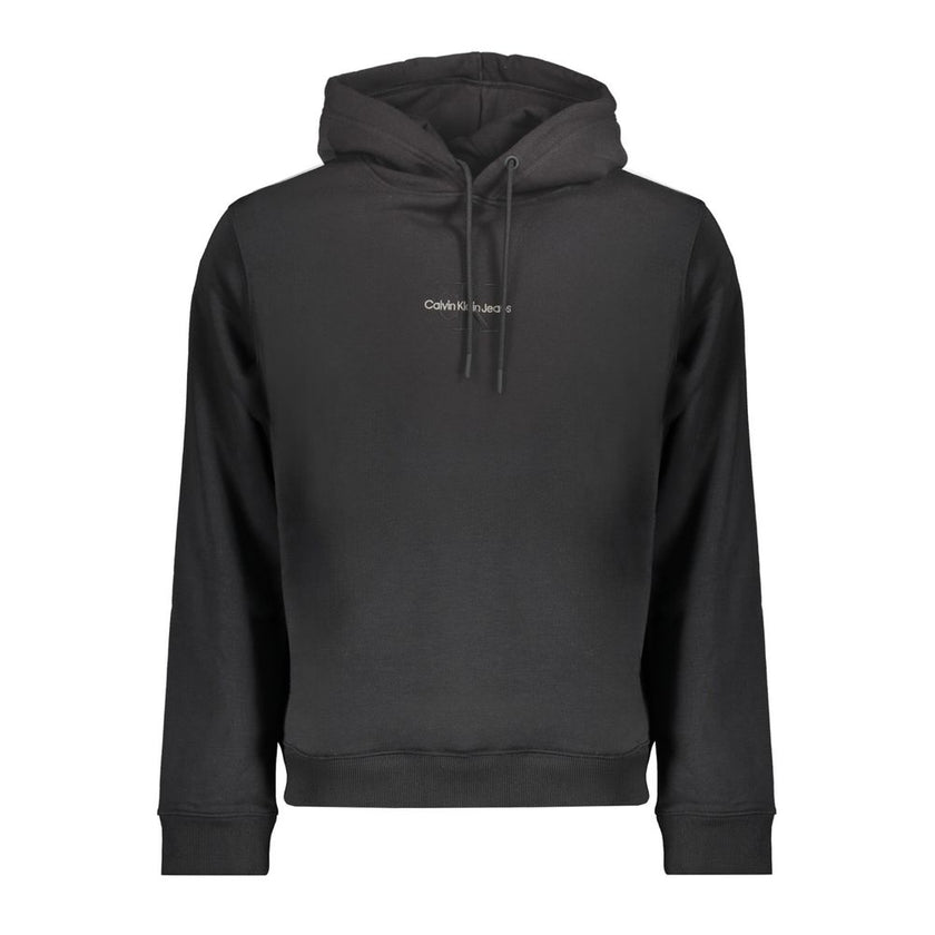 Black Cotton Men SweaterDive into the epitome of comfort with a sustainable twist in this Calvin Klein Long Sleeve Hoodie. Crafted to make a statement, this sweatshirt seamlessly blends style with an eco-conscious approach, featuring 20% recycled cotton.