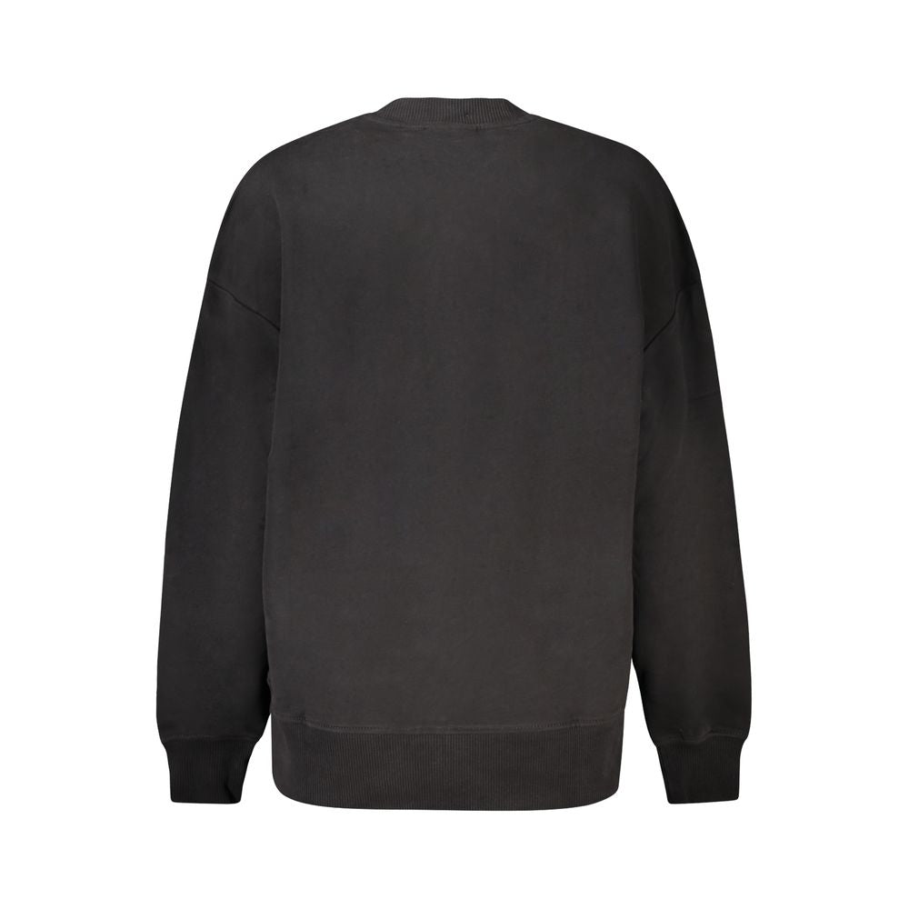 Black Cotton Women SweaterElevate your wardrobe with the sleek sophistication of Calvin Klein. Perfect for those who love to merge comfort with a bold fashion statement, this long-sleeve sweatshirt boasts a brushed finish and a prominent CK logo that comm