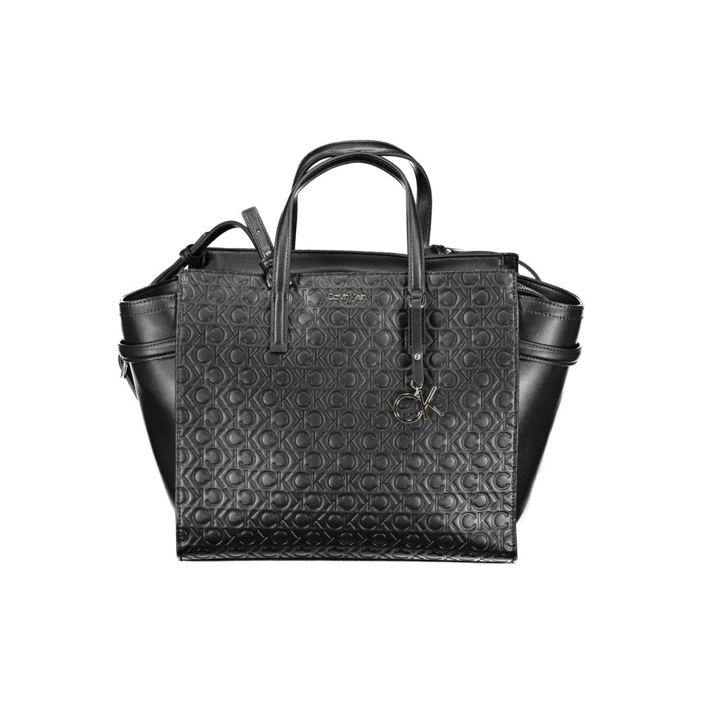 Black Polyester Women HandbagDive into sustainable luxury with Calvin Klein’s impeccable 2 Handle Bag, designed to make a statement while being kind to the planet. Featuring a sleek black hue adorned with striking contrasting details, this accessory is cr