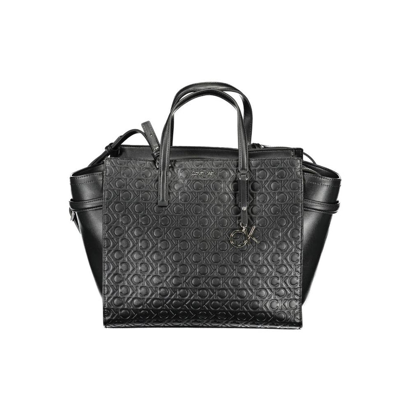 Black Polyester Women HandbagDive into sustainable luxury with Calvin Klein’s impeccable 2 Handle Bag, designed to make a statement while being kind to the planet. Featuring a sleek black hue adorned with striking contrasting details, this accessory is cr