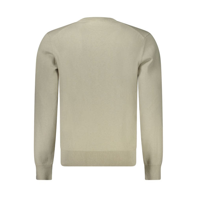 Beige Cotton Men SweaterElevate your wardrobe with a touch of sophistication in this Hugo Boss long-sleeved T-shirt. Impeccably crafted with a blend of soft cotton and luxurious cashmere, it promises both comfort and elegance. Featuring a classic crew nec