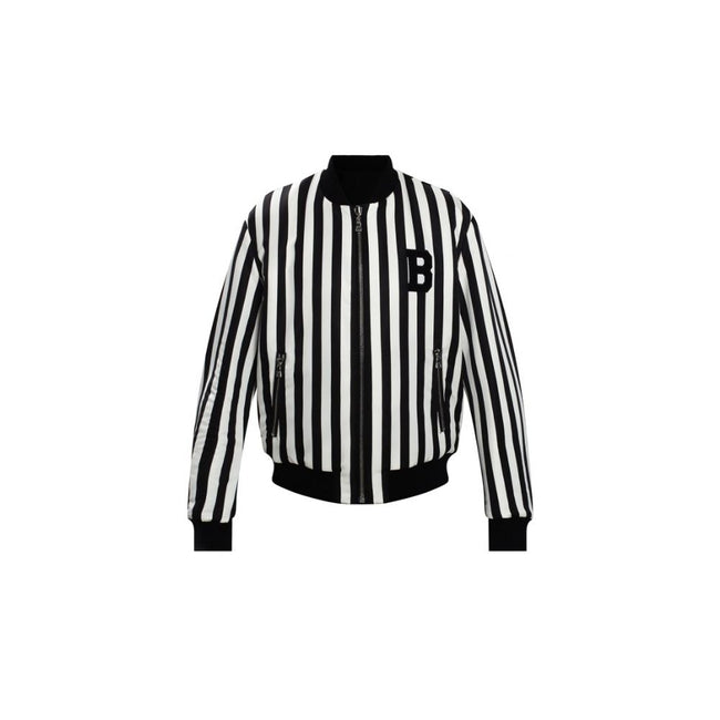 Black Polyamide Men's Reversible JacketUnleash the embodiment of haute couture with Balmain’s reversible jacket, a sartorial masterpiece that offers versatility and style in equal measure. Exude confidence as you showcase the bold black and white striped