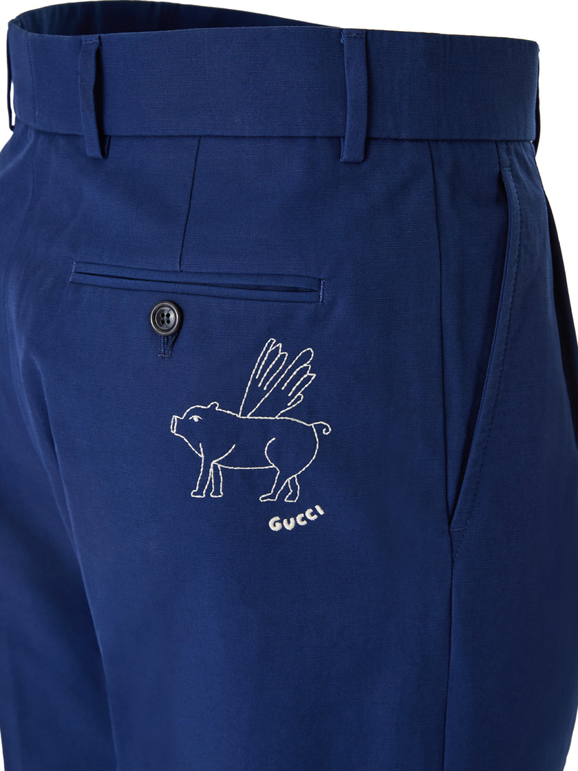 Blue Classic Cotton PantsGUCCI Gorgeous brand new, 100% Authentic GUCCI men cotton pants. Model: Casual pants Color: Blue Material: Cotton Logo Details Made in Italy Very exclusive and high craftsmanshipBlue Classic Cotton Pants${tagsGucciAulae Blue Class