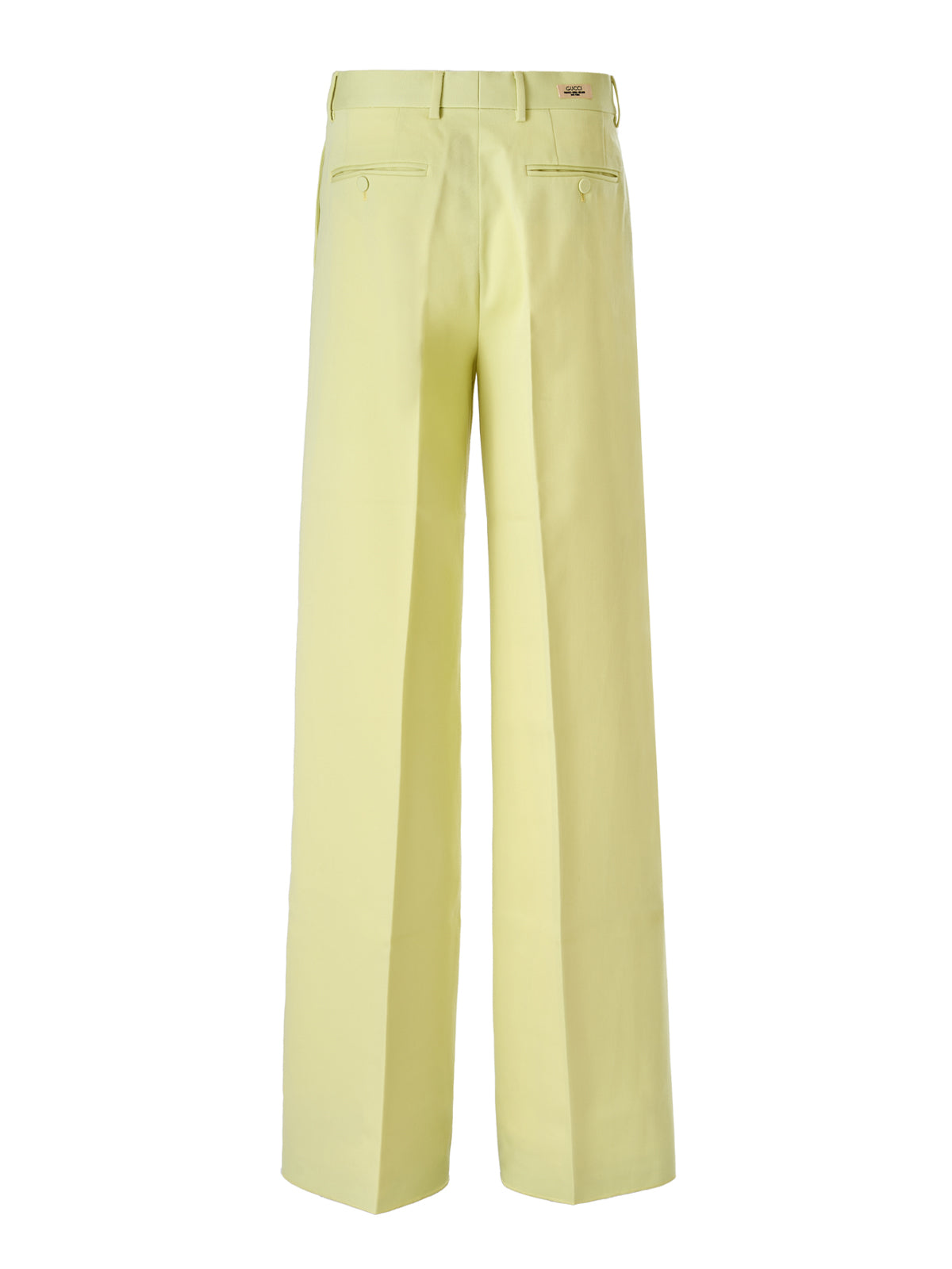 Lime Yellow Cotton Casual Pants by Gucci
