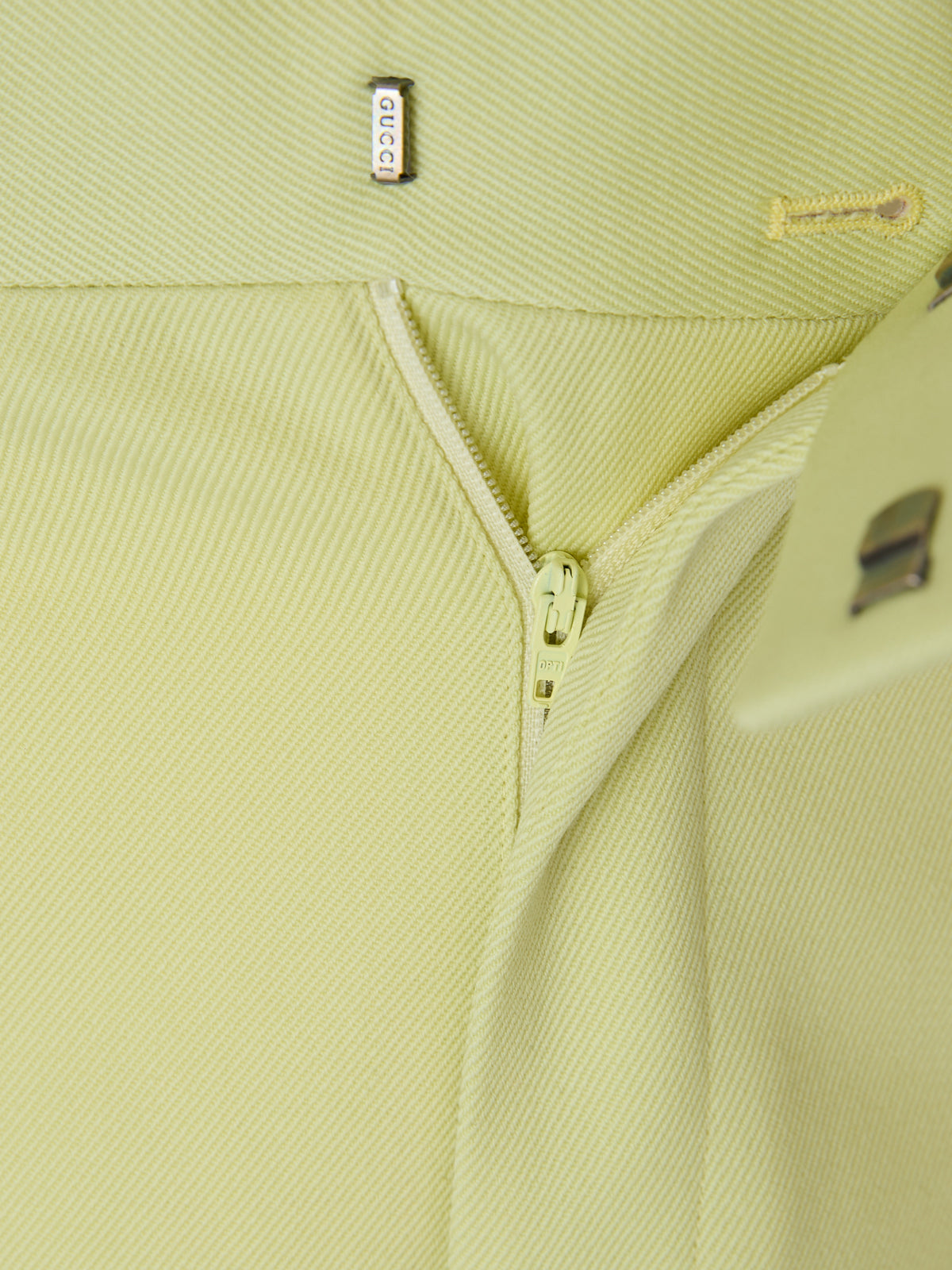Lime Yellow Cotton Casual Pants by Gucci