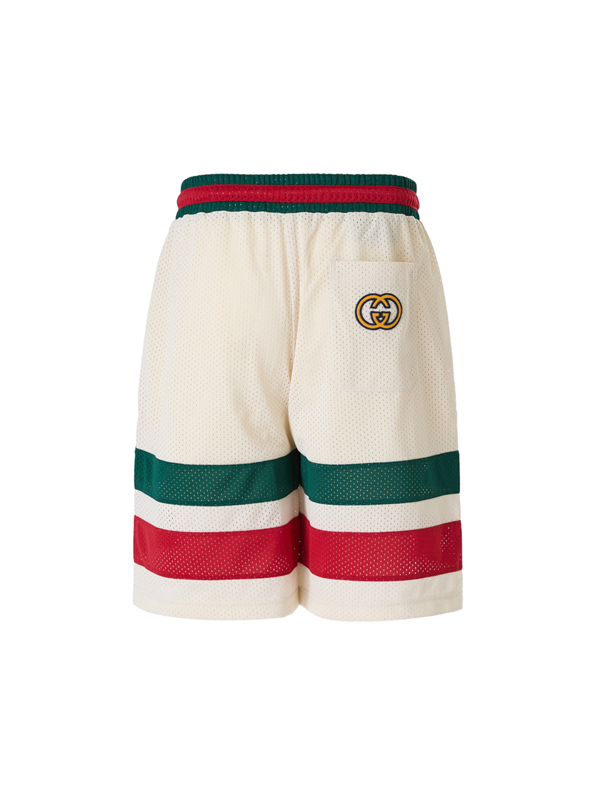 Cream Synthetic Logo Shorts by Gucci