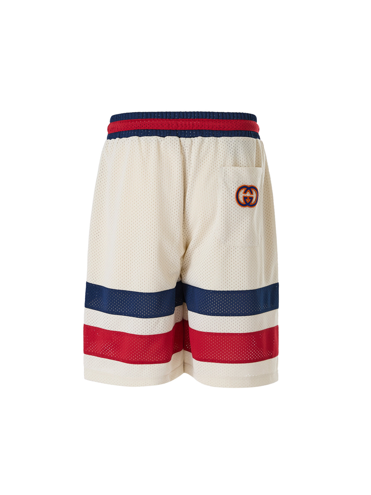 Cream Synthetic Logo Shorts by Gucci