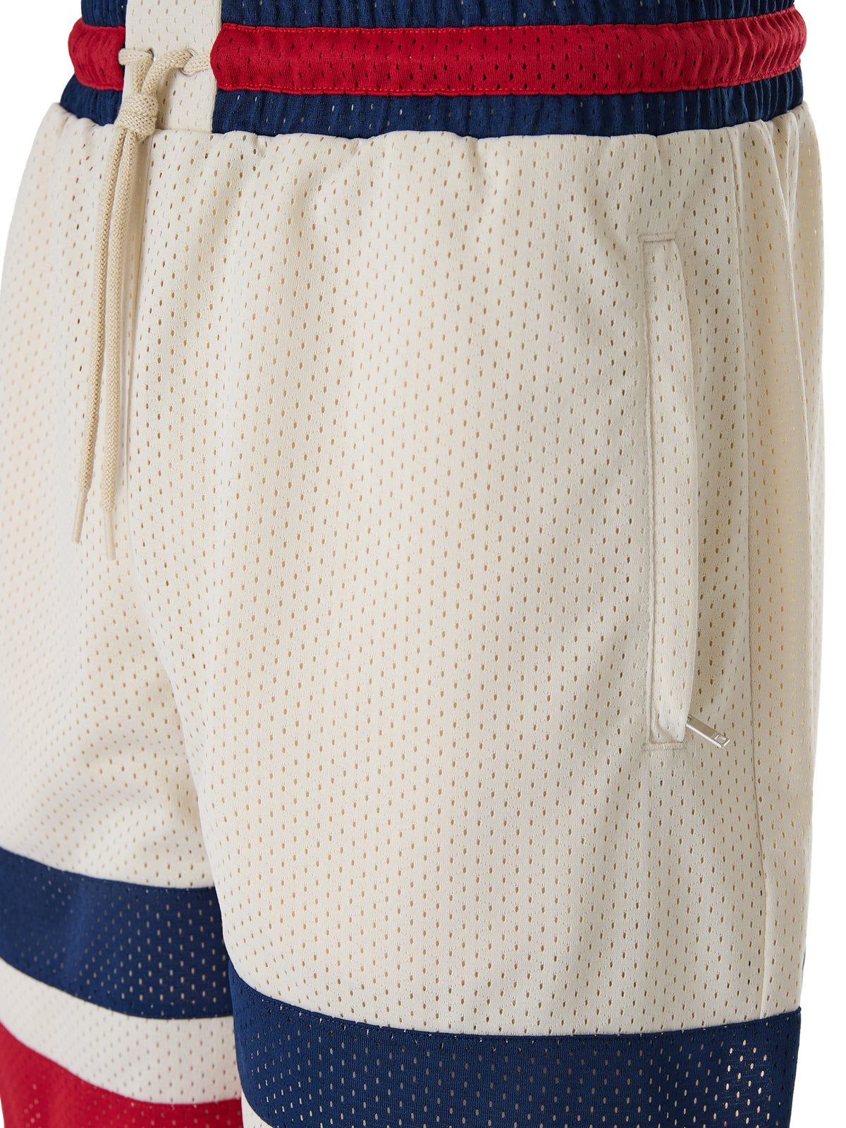 Cream Synthetic Logo Shorts by Gucci