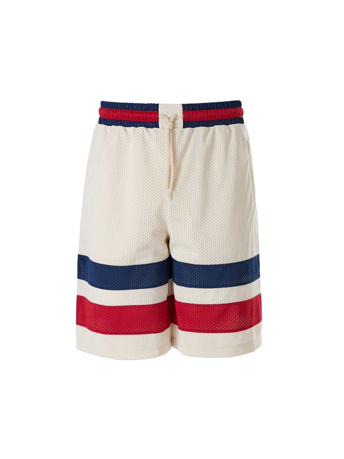 Cream Synthetic Logo Shorts by Gucci