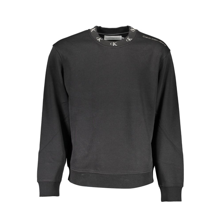 Black Cotton Men SweaterElevate your streetwear ensemble with Calvin Klein’s sleek long-sleeved sweatshirt. The crisp black hue is punctuated by contrasting details that exude a modern vibe, while the prominent logo placement is a nod to the brand’s iconi
