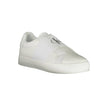 White Leather Women SneakerStep out in style and make a statement with these Calvin Klein sneakers. Merging fashion-forward design with ultimate comfort, these sneakers feature a bold elastic band detailing that boasts the Calvin Klein logo for a touch of