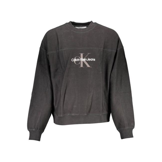 Black Cotton Men SweaterIndulge in the epitome of chic comfort with this Calvin Klein long sleeve sweatshirt. Featuring a classic crew neck cut and enhanced with eye-catching contrasting details, this piece is a testament to the brand’s commitment to supe