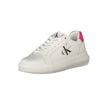 White Leather Women SneakerMake every step a statement with Calvin Klein’s cutting-edge sneakers. Crafted for the style-savvy, these white kicks feature contrasting details that elevate your sporty look. The chic print and iconic logo highlight the brand’