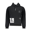 Black Cotton Men SweaterElevate your wardrobe with the sleek sophistication of a Calvin Klein masterpiece. This black hoodie exudes an air of effortless style, featuring a bold print and striking, contrasting details that catch the eye. Emblazoned with th