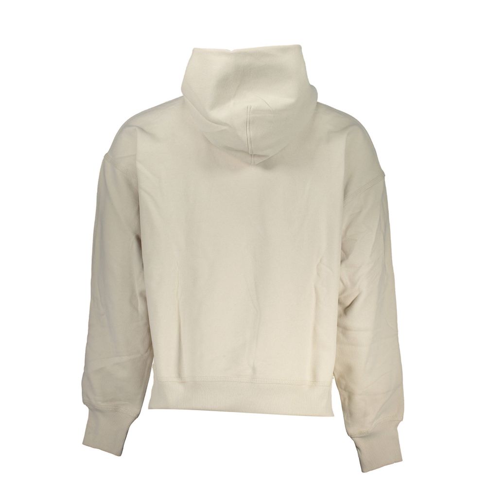 Beige Cotton Men SweaterUnleash the essence of impeccable style with the Calvin Klein long-sleeved sweatshirt! Fashioned for the modern trendsetter, this hooded marvel boasts Calvin Klein’s iconic embroidery and logo, making a statement of sophistication