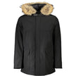 Black Cotton Men JacketDive into the epitome of bold sophistication with Woolrich’s long-sleeved parka. A true trendsetter’s choice, featuring a sleek removable fur-trimmed hood that promises to elevate your chilly-weather ensemble instantly. This black j