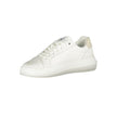 Chic White Lace-Up Sneakers with Contrast DetailsStep into sustainable style with these chic lace-up sneakers, featuring eye-catching contrast details and iconic branding. Crafted with a blend of materials that includes 50% recycled polyester, these sneak