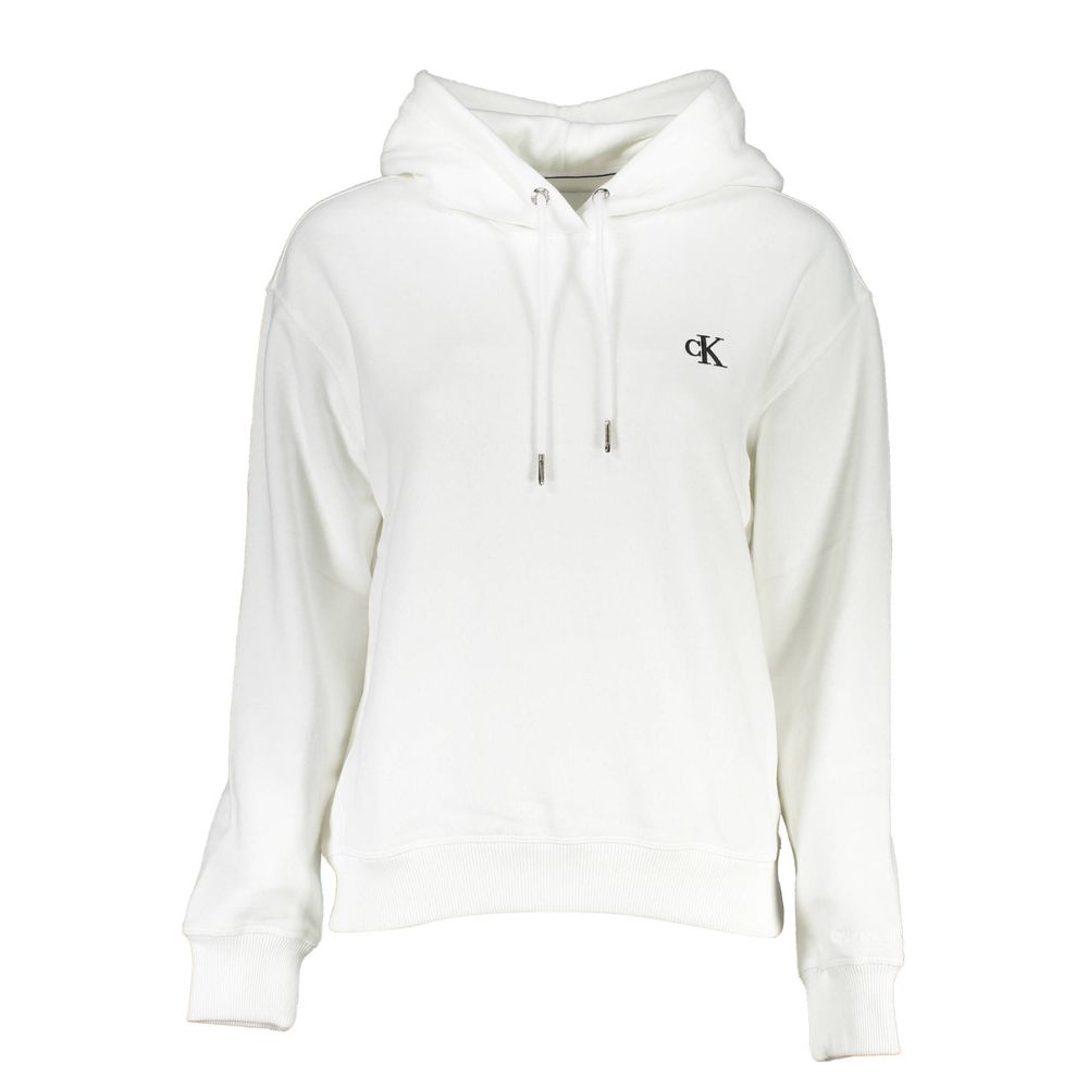 White Cotton Women SweaterUnleash the epitome of cozy chic with this Calvin Klein Long Sleeve Sweatshirt – a must-have for any trendsetter’s wardrobe. This piece isn’t just about warmth; it’s a definitive style statement with its plush fleece interior and