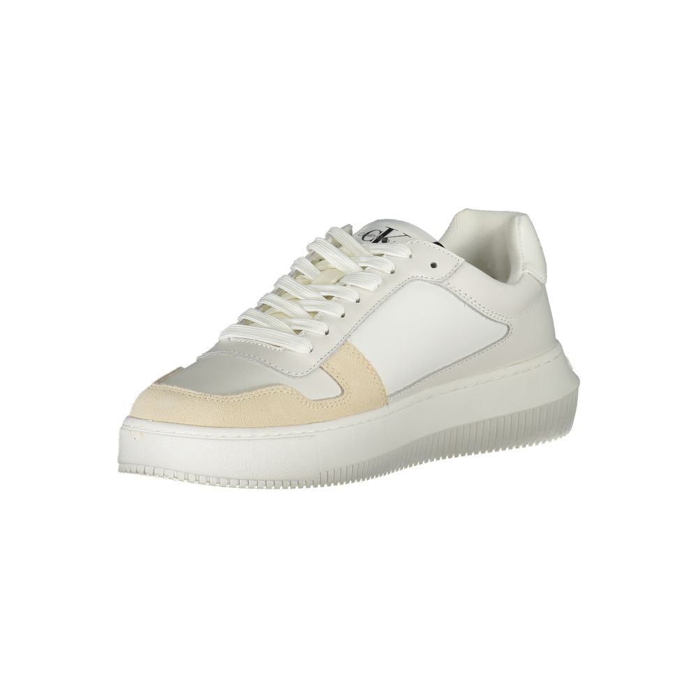 Elegant White Lace-Up Sneakers with Contrast DetailStep up your sneaker game with these elegant lace-up sports shoes from Calvin Klein, accented with eye-catching contrast details. The harmonious blend of materials offers both comfort and eco-conscious du