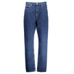 Blue Cotton Women JeansElevate your denim game with the timeless sophistication of Calvin Klein’s authentic slim straight jeans. Designed for the modern trendsetter, these jeans boast a sleek blue hue that exudes effortless style. With a flattering slim f