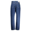 Blue Cotton Women JeansElevate your denim game with the timeless sophistication of Calvin Klein’s authentic slim straight jeans. Designed for the modern trendsetter, these jeans boast a sleek blue hue that exudes effortless style. With a flattering slim f