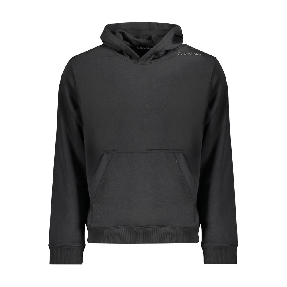 Black Polyester Men HoodieElevate your wardrobe with a touch of athleisure flair with this Calvin Klein long-sleeved sports hoodie. Crafted from 100% recycled polyester, it’s as eco-conscious as it is stylish. The soft brushed interior offers ultimate com