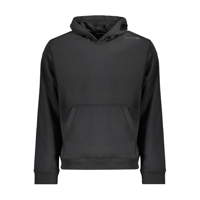 Black Polyester Men HoodieElevate your wardrobe with a touch of athleisure flair with this Calvin Klein long-sleeved sports hoodie. Crafted from 100% recycled polyester, it’s as eco-conscious as it is stylish. The soft brushed interior offers ultimate com