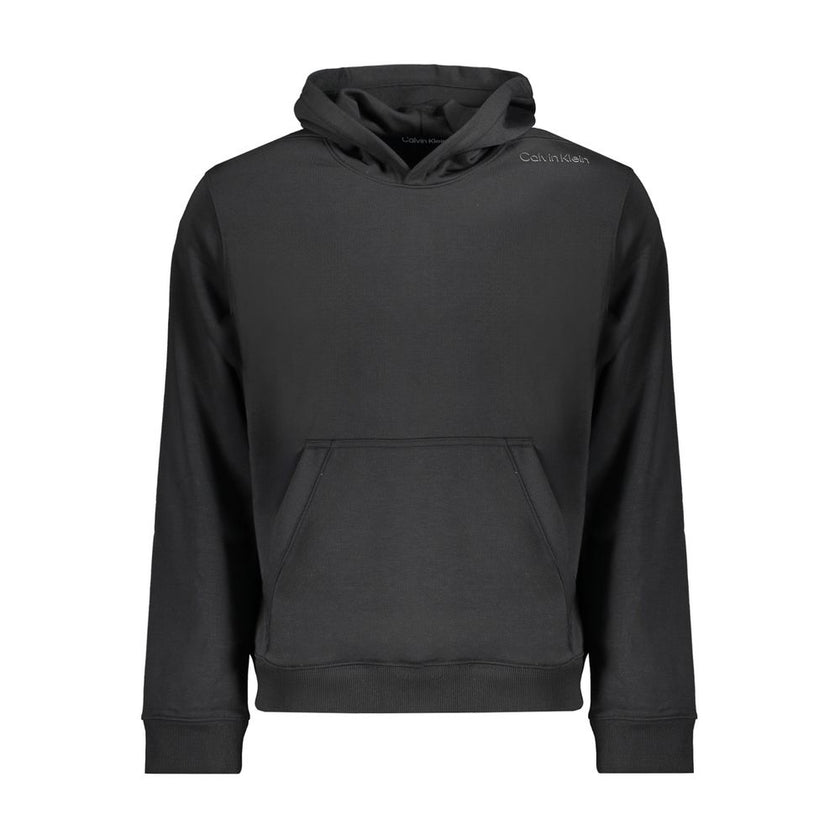 Black Polyester Men HoodieElevate your wardrobe with a touch of athleisure flair with this Calvin Klein long-sleeved sports hoodie. Crafted from 100% recycled polyester, it’s as eco-conscious as it is stylish. The soft brushed interior offers ultimate com