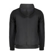 Black Polyester Men HoodieElevate your wardrobe with a touch of athleisure flair with this Calvin Klein long-sleeved sports hoodie. Crafted from 100% recycled polyester, it’s as eco-conscious as it is stylish. The soft brushed interior offers ultimate com