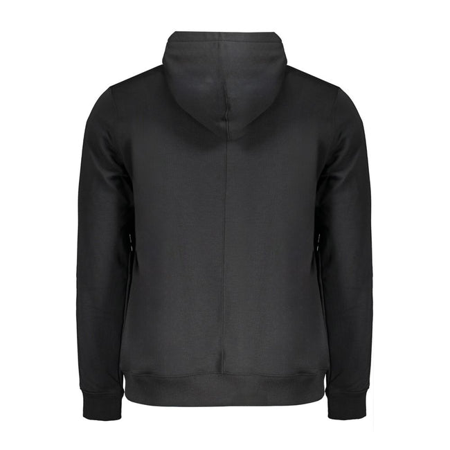 Black Polyester Men HoodieElevate your wardrobe with a touch of athleisure flair with this Calvin Klein long-sleeved sports hoodie. Crafted from 100% recycled polyester, it’s as eco-conscious as it is stylish. The soft brushed interior offers ultimate com
