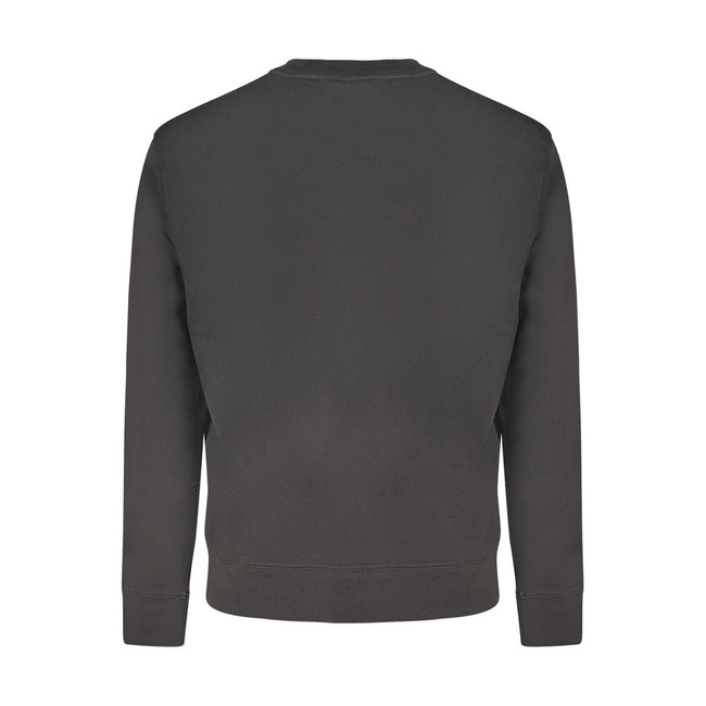 Black Cotton Men SweaterIndulge in the epitome of sleek sophistication with this Hugo Boss long sleeve sweatshirt. Crafted for the modern man, it boasts a brushed texture for ultimate comfort, a timeless crew neck, and a striking print that commands atten