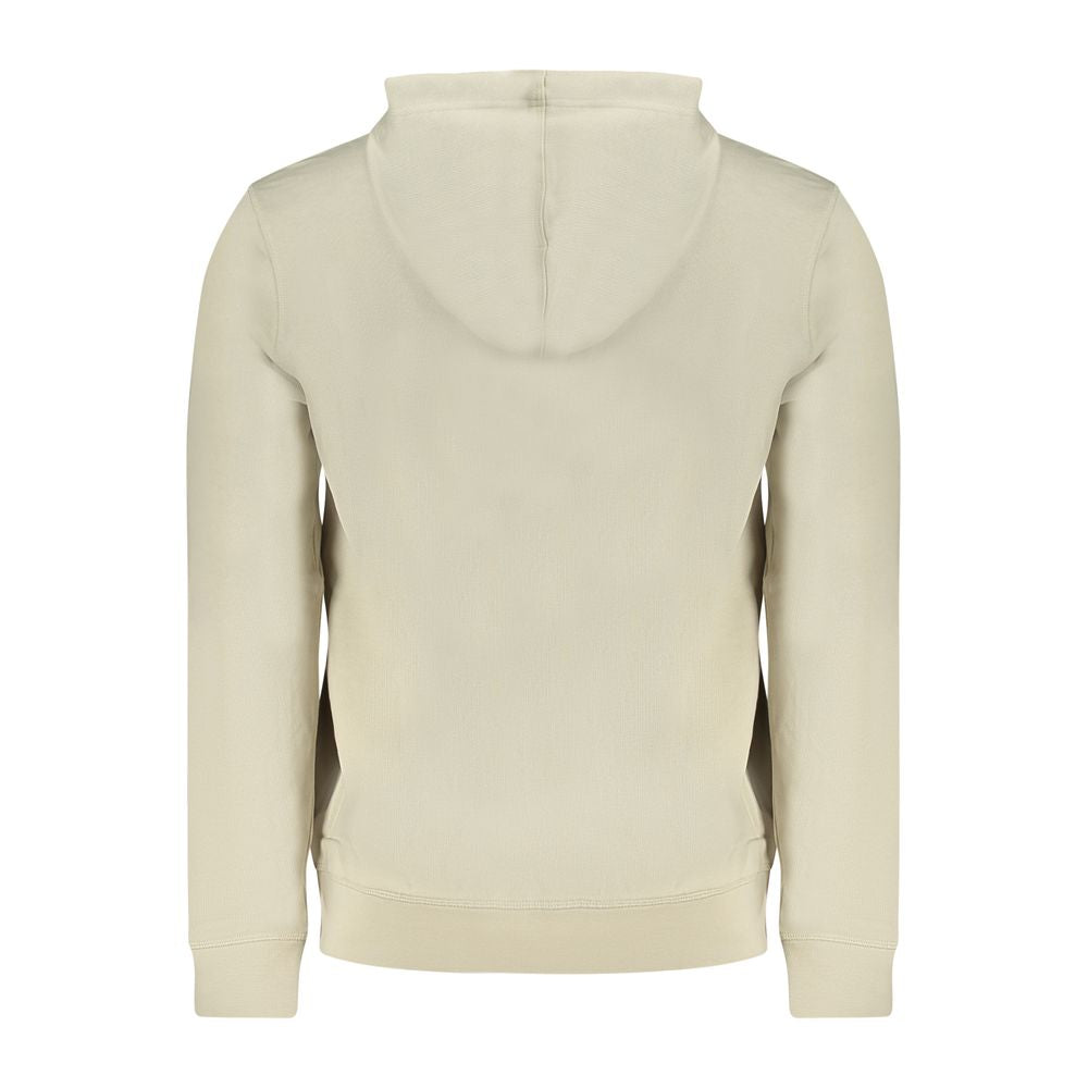 Beige Cotton Men SweaterIndulge in the epitome of casual sophistication with Hugo Boss’s beige long-sleeved hooded sweatshirt. Crafted from the finest brushed cotton for unparalleled comfort, this garment is both a nod to classic style and a statement of