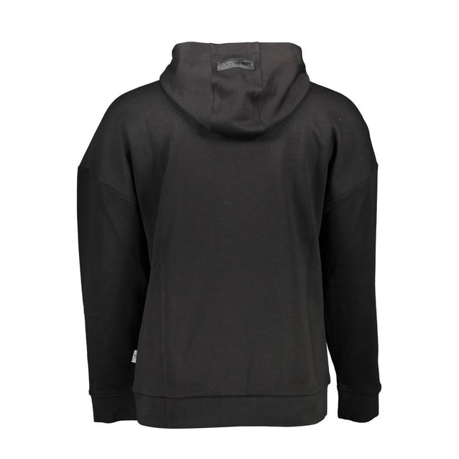 Black Cotton Men's SweaterElevate your athleisure wear with the Plein Sport Long Sleeve Hoodie. Striking in its boldness, this piece boasts contrast detailing that makes a statement and a prominent logo that speaks to the brand’s luxe identity. Perfect fo