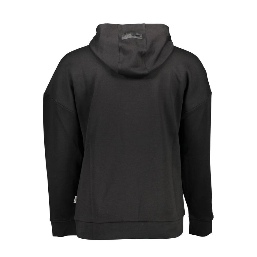 Black Cotton Men's SweaterElevate your athleisure wear with the Plein Sport Long Sleeve Hoodie. Striking in its boldness, this piece boasts contrast detailing that makes a statement and a prominent logo that speaks to the brand’s luxe identity. Perfect fo