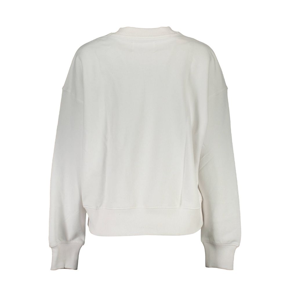 White Cotton Women SweaterDare to stand out in this effortlessly stylish Calvin Klein sweatshirt! Exuding casual sophistication, this long-sleeve, crew neck top boasts an iconic Calvin Klein logo, making it the centerpiece of any trend-forward wardrobe. D