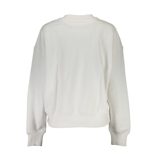 White Cotton Women SweaterDare to stand out in this effortlessly stylish Calvin Klein sweatshirt! Exuding casual sophistication, this long-sleeve, crew neck top boasts an iconic Calvin Klein logo, making it the centerpiece of any trend-forward wardrobe. D